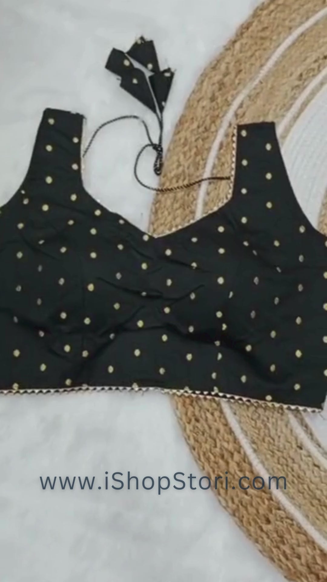 Brocade Woven Dots Tapeta Silk Blouse