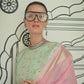 Pastel Pink Woven Zari Border Chiffon Saree