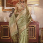 Pastel Green Woven Zari Border Chiffon Saree