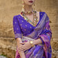 Banarasi Silk Saree With Purple Diamond Palettes