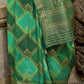 Banarasi Silk Saree With Green Diamond Palettes