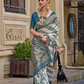 Teal Blue Designer Banarasi Silk Saree