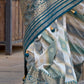 Teal Blue Designer Banarasi Silk Saree