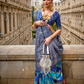 Banarasi Silk Saree With Blue Diamond Palettes