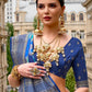 Banarasi Silk Saree With Blue Diamond Palettes
