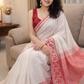 red and white saree