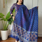 Shop Blue Ajrakh Suit Set Online-STORI