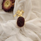Birdie With Carved Quartz Statement Finger Ring