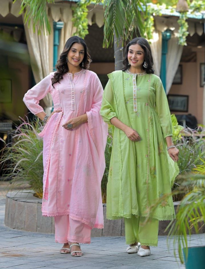 Pastel Pink Mul Cotton Salwar Suit