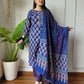 Shop Blue Ajrakh Suit Set Online-STORI
