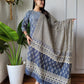Grey Cotton Printed Straight Suit Set