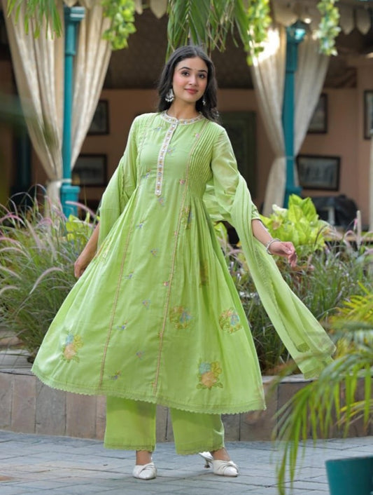 Pastel Green Mul Cotton Salwar Suit