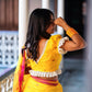 Turmeric Yellow Lotus Handloom Cotton Saree