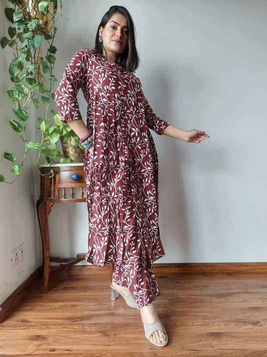 By Brown Coord  Nyra Cut Cotton Kurti Set