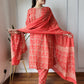 Tomato Red Cotton Printed Straight Suit Set