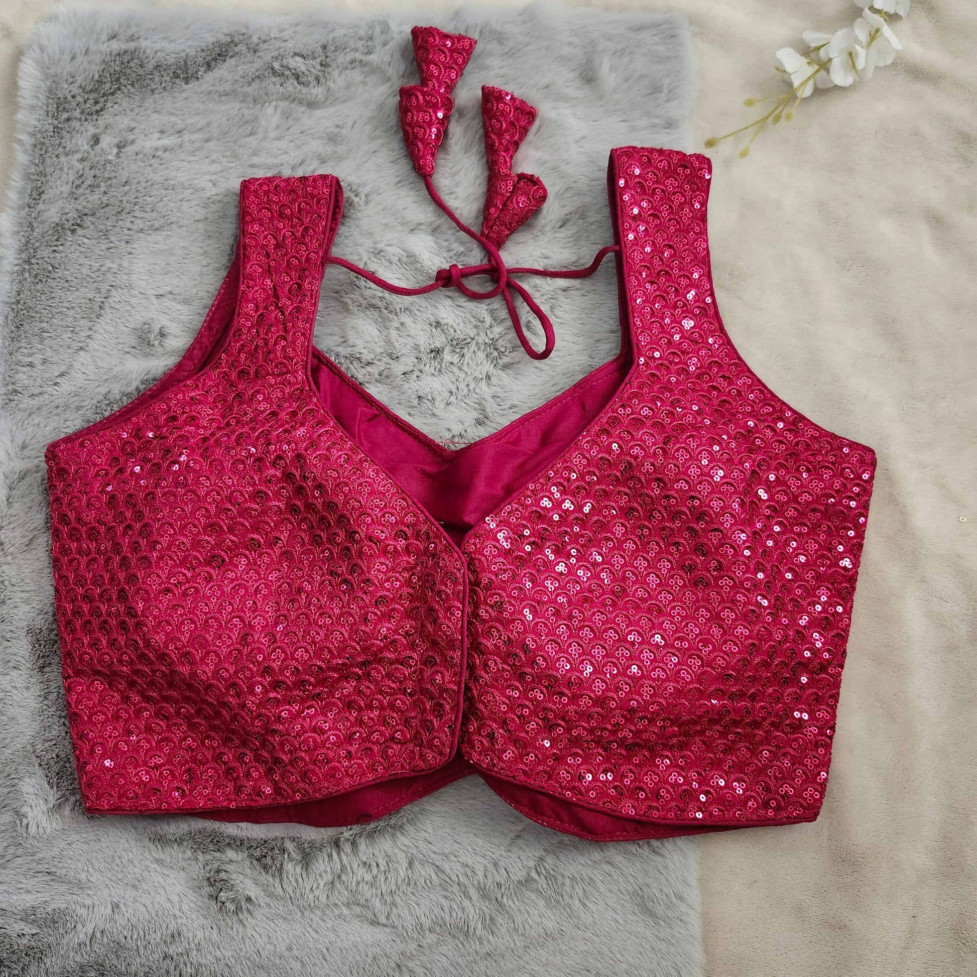 Rani Pink Fish Sequined Blouse