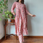 Shop Peach Nyra Cut Cotton Kurti Set
