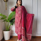 Shop Maroon Ajrakh Suit Set Online-STORI