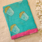 Shop Quirky Popcorn Printed Firozi Cotton Saree Online- STORI
