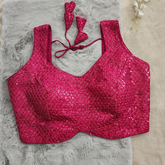 Rani Pink Fish Sequined Blouse