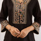 Black Embroidered Coord Set for women