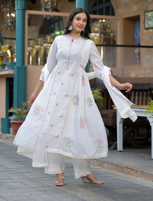 Snow White Mul Cotton Salwar Suit