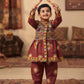 Traditional Red Gujarati Kedia Dress for Boys