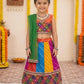 Multicolor Lehenga Choli with Dupatta for Girls