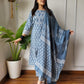 Grey Cotton Printed Straight Suit Set