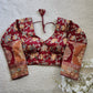 Shop Maroon Readymade Banarasi Long Sleeves Blouse Online - STORI