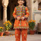 Traditional Orange Gujarati Kedia Dress for Boys