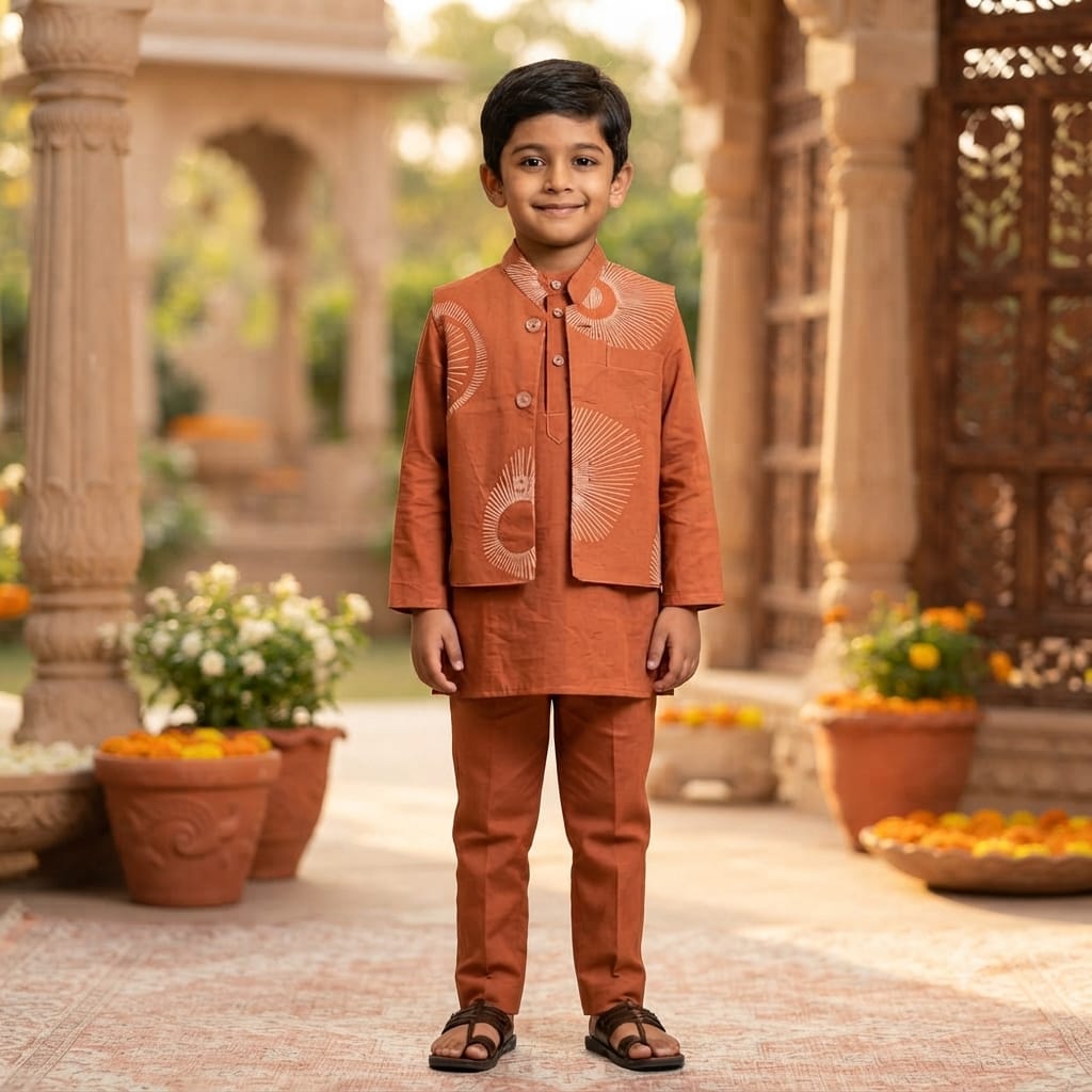STORI Comfortable and stylish ethnic kurta set for boys