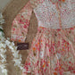Bloom Printed Peach Cotton Mulmul Chikankari Short Kurti