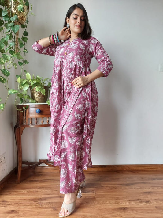 By Pink Coord  Nyra Cut Cotton Kurti Set