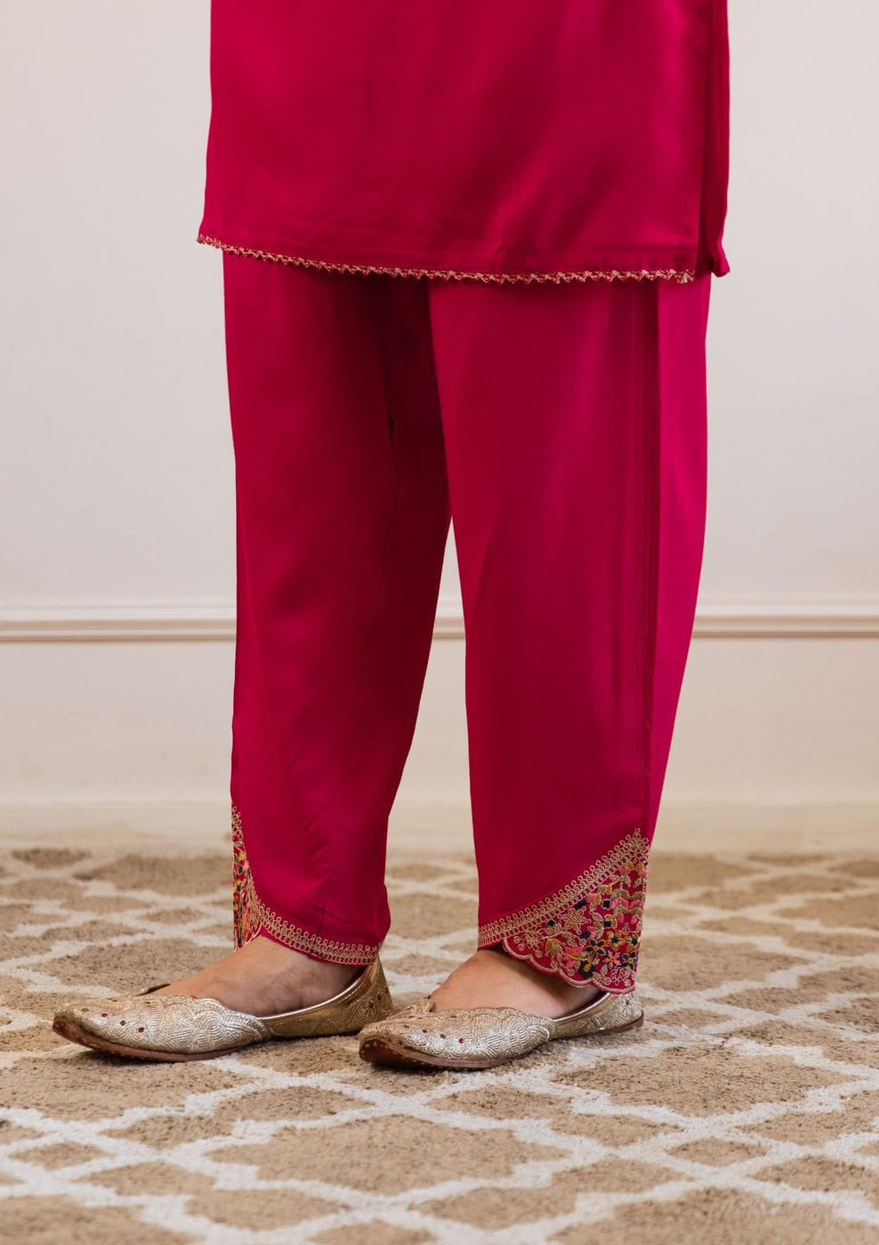 Rani Pink Embroidered Coord Set for women