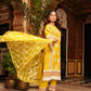 Bright Yellow Designer Schiffili Embroidered Kurti Set