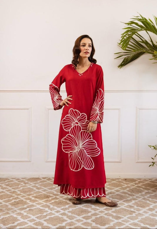 Red 2-Piece Coord Set