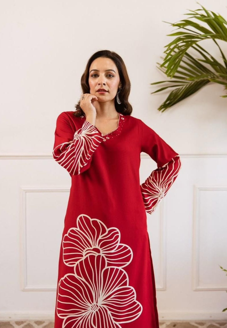 Red 2-Piece Coord Set