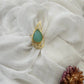 Golden Feather Shaped Finger Ring
