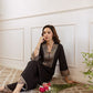 Black Embroidered Coord Set for women