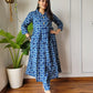 Shop Blue Nyra Cut Cotton Kurti Set