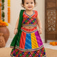 Multicolor Lehenga Choli with Dupatta for Girls