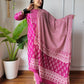 Pink Cotton Printed Straight Suit Set