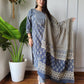 Grey Cotton Printed Straight Suit Set