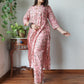 Shop Peach Nyra Cut Cotton Kurti Set