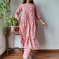 Shop Peach Nyra Cut Cotton Kurti Set