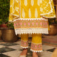 Bright Yellow Designer Schiffili Embroidered Kurti Set