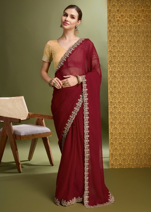 Buy Maroon  Partywear Sarees Online at STORI