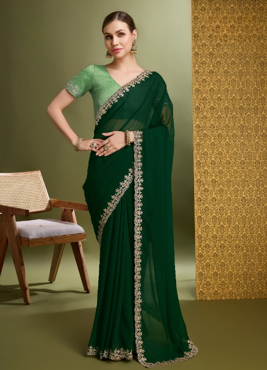 Buy Green  Partywear Sarees Online at STORI