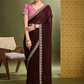 Buy Wine Partywear Sarees Online at STORI